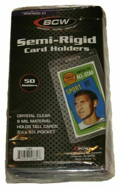 BCW 1-SR3 Semi-Rigid Trading Card Holder - Pack of 50
