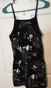 Mudd Girls Black Floral Sleeveless Romper XXL (16) - Picture 1 of 8