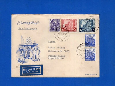 GERMANY DDR, 1954, AIR MAIL COVER, NICE! - Image 1 of 2