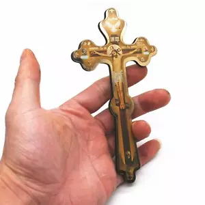 Orthodox Wooden Hand Cross Church Blessing Crucifix Christian Catholic Prayer - Picture 1 of 12