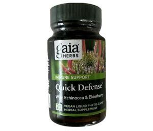 Gaia Herbs Immune Support Quick Defense 20Vegan Liquid Phyto-Caps EXP 08/23