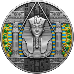 2 Oz Silver Coin 2024 Cameroon Ancient Civilizations Egyptian King Tutankhamun - Picture 1 of 4