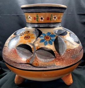 Jarrón de cerámica artística firmado por Florentino Jimon arcilla bruñida México - Imagen 1 de 13