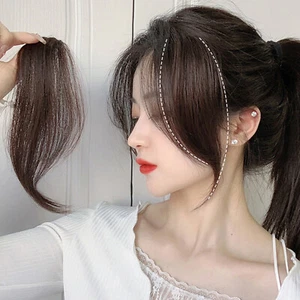 2x Side Bangs Clip on Fringe Bangs Synthetic 25CM Long Hair Extensions for Women - Picture 1 of 17