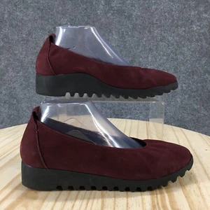 Zapatos planos de ballet informales sin cordones de cuero borgoña Aetrex para mujer 8,5 Brianna - Imagen 1 de 16