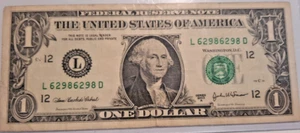 2003 $1 SCHEIN 4-STELLIGER REPEATER "62986298" SEHR COOL & SELTEN FÜR DRUCKJAHR - Bild 1 von 4