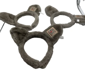 Great Wolf Lodge Ears Headbands Lot of 3 Preowned Grey Gray Fuzzy - Picture 1 of 10