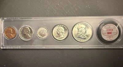 1963 D mint 5 coin set UNCIRCULATED 90% silver 1/2 dollar quarter dime + MORE - Image 1 of 4
