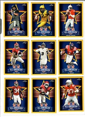 2019 Leaf Draft Football GOLD All-Americans GRIER HOSKINS LOCK MURRAY BOSA ++ - Image 1 of 2