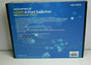 Blackbird 4x1 HDMI Switch HDCP 1.4 w/ Toslink & Analog Audio Extractor HDX-401TA - Picture 1 of 3