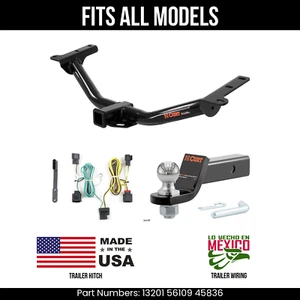 For 2010 Dodge Journey Trailer Hitch 4 Pin Wiring 2" Ball Fits All Curt 4K 2" - Picture 1 of 22