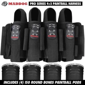 Paquete de vainas de arnés de paintball Maddog Pro 4+3 con (4) vainas de paintball - Imagen 1 de 7