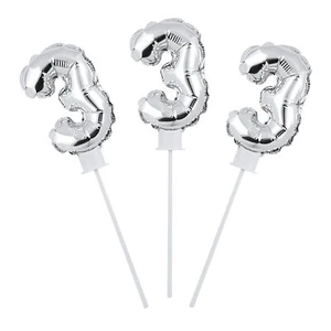 Fun Express Self-Inflating Number 3 6" Mylar Balloons - 6 Pc - Picture 1 of 1