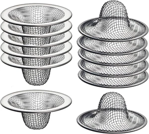 12 Pack Mesh Sink Drain Basket - Strainer,Hair Catcher for Bathroom Sink,Laundry - Picture 1 of 12