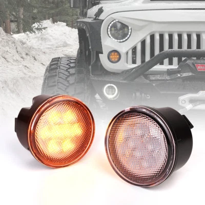 Conjunto de luces intermitentes LED Xprite con lente transparente para Jeep Wrangler JK 07-18 Foto 1 de 4