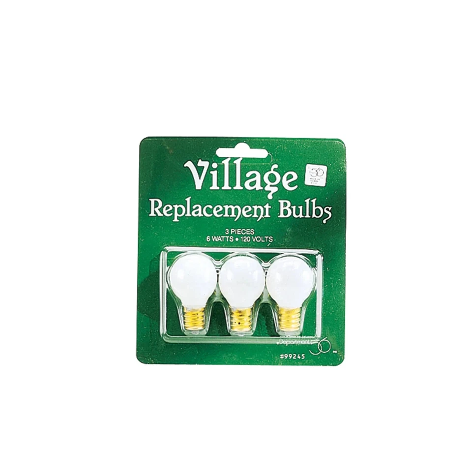 DEPARTMENT 56 Dept 56 VILLAGE REPLACEMENT BULBS SET OF 3 ROUND General Village 56.99245 120V