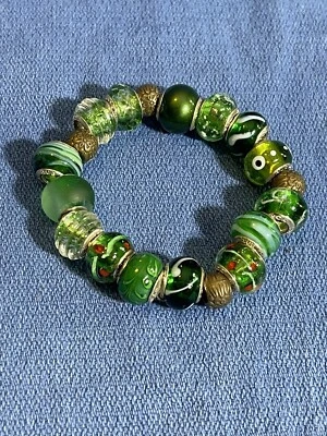 Браслет с брелоками из стекла муранского стиля Ruby CA RUBYCA зеленый Святого Патрика - Изображение 1 из 4