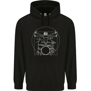 Vitruvian Drummer Funny Drumming Childrens Kids Hoodie - Picture 1 of 68