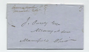 1845 Annapolis OH manuscript stampless folded letter [5775.12] - Picture 1 of 3