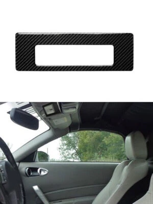 Cubierta de borde de marco de luz de lectura superior de fibra de carbono para Nissan 350Z 2006-2009 1 pieza Foto 1 de 4