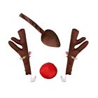 2X(Reindeer Decoration Car Vehicle Nose Horn Costume Set Rudolph Christmas Raa