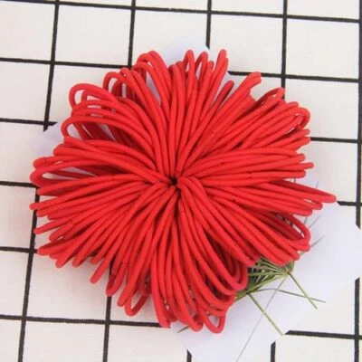 120 piezas lazos elásticos para el cabello de 3 mm - lazos de goma para el cabello bandas para el cabello sin pliegues rojas Foto 1 de 4