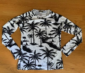 Tommy Bahama M Manga Larga Estampado Tropical Rashguard Pullover Camisa Palmeras - Imagen 1 de 4
