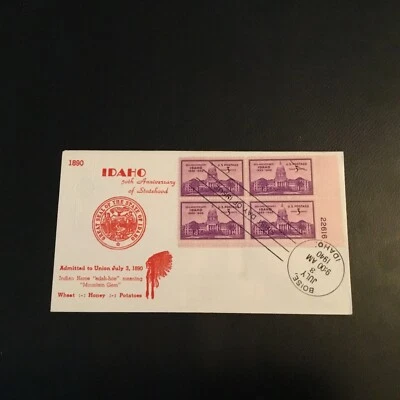 FDC 1940 #896-14 1st PAPER CRAFT Cachet “IDAHO 50th Anniversary Of STATEHOOD” PB - Image 1 of 2