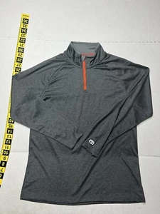 TapOut 1/4 Zip Pullover Men’s Large Long Sleeve TapOut Spell Out Mock Neck Gray - Picture 1 of 12