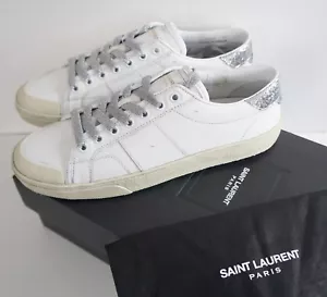 SAINT LAURENT SL/37 White GLITTER GALACTICA LOW-TOP Fashion Sneakers EU-41 US-11 - Picture 1 of 10