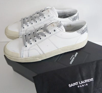 SAINT LAURENT SL/37 Blanco GLITTER GALACTICA LOW-TOP Moda Tenis EU-41 US-11 Foto 1 de 4