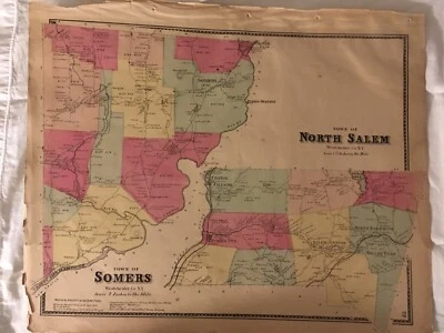 Litografía de Towns of North Salem and Somers, NY 1867 de F.W. Cervezas Foto 1 de 4