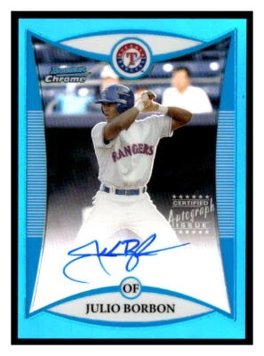 Julio Borbon 2008 Bowman BCP122  SN150  Chrome Prospects Blue Refractors - Image 1 of 2