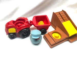 Fisher Price Little People Hay Baler + Red Farm Tractor w Spreader + Farm Worker - Picture 1 of 7