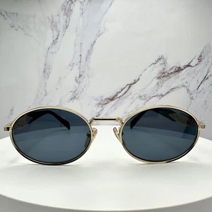 Neu PRADA Sonnenbrille goldfarben Metall PR65ZS oval schwarz Symbole Logo ZVN09T - Bild 1 von 24