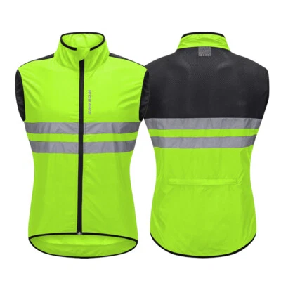 WOSAWE Cycling Vest Mens Reflective Gilet Breathable Waistcoat Running Hi-viz - Image 1 of 4