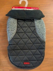 Kong Dog Puffer Jacket Gray/ Black Size S 14-17 Inches - Picture 1 of 6