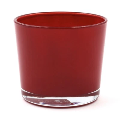 12er Teelicht-Windlicht-Set rot oder als kleiner Blumentopf D=10cm H=8,5 cm groß - Bild 1 von 2