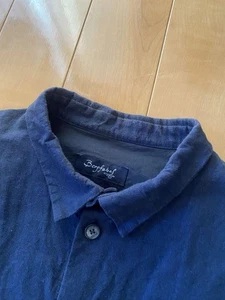 Used Bergfabel Linen 3 Pockets Coverall Shirt Size L Navy - Picture 1 of 6