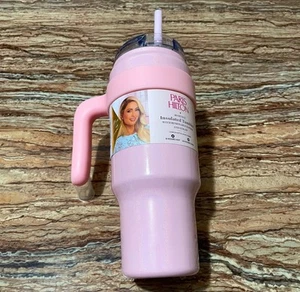 Paris Hilton Tumbler Insulated 40 Oz Stainless Steel with Straw Soft Pink - Picture 1 of 7