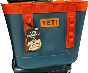 YETI Camino 35 Carryall Tote Bag TEAL & ORANGE Very Limited NEW - Picture 1 of 3