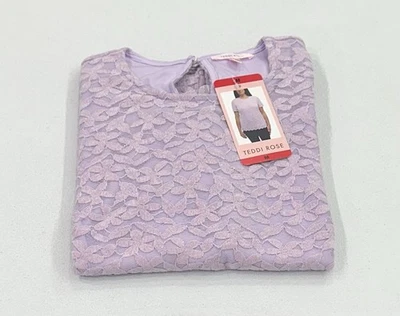 Blusa Teddi Rose para mujer cuello redondo manga corta, púrpura, talla M Foto 1 de 3