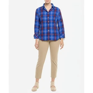 Talbots Damen kariertes Flanell Hemd Größe P blau rot schwarz weiß Button Down kuschelig - Bild 1 von 9