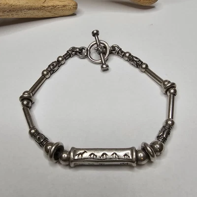 Pulsera de plata de ley diseñada grabada SILPADA RARA talla 6,5 Foto 1 de 4