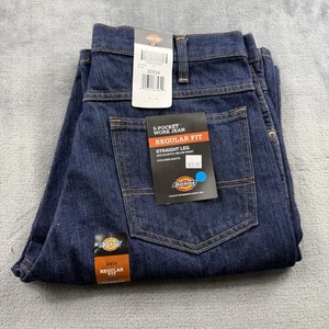 NEU Dickies 5-Pocket Arbeitsjeans Regular Fit gerades Bein dunkle Waschung - Bild 1 von 5
