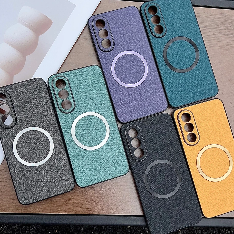 Funda protectora con estampado de tela suave anillo magnético a prueba de golpes para OnePlus Nord 5 Foto 1 de 4