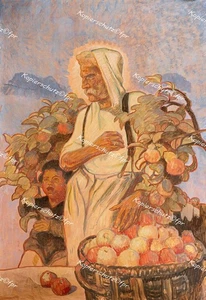 Erich Erler Samaden Erntedank Bauer Apfel Ernte Südtirol Scholle Jugendstil - Bild 1 von 1