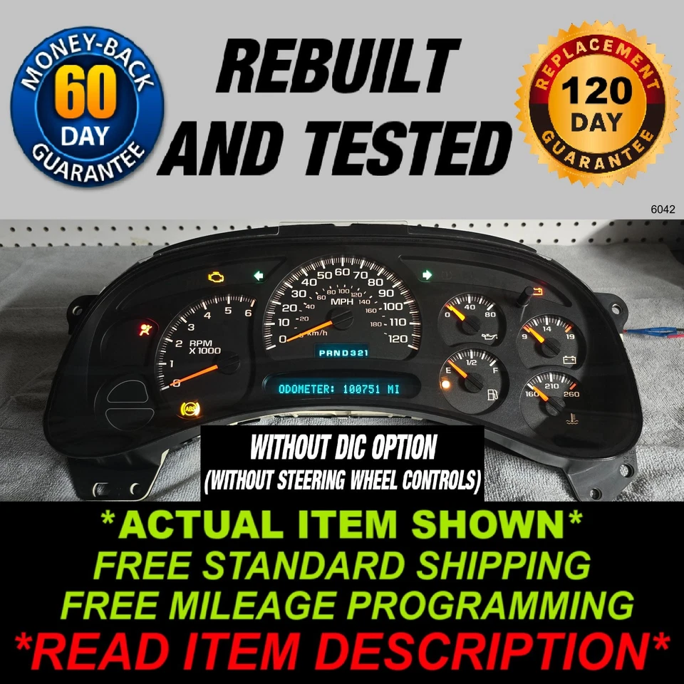 Silverado Sierra Tahoe 2003-2004 Suburban Yukon Avalanche Gauge Cluster Foto 1 de 4