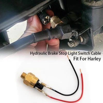 For for Harley with 10mm thread bolt Hydraulic Brake Light Switch with Cable US - Imagem 1 de 4