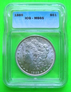 1885 MORGAN SILBER DOLLAR - ICG MS65 - STEMPELGLANZ BANKFRISCH Spektakulär - Bild 1 von 5